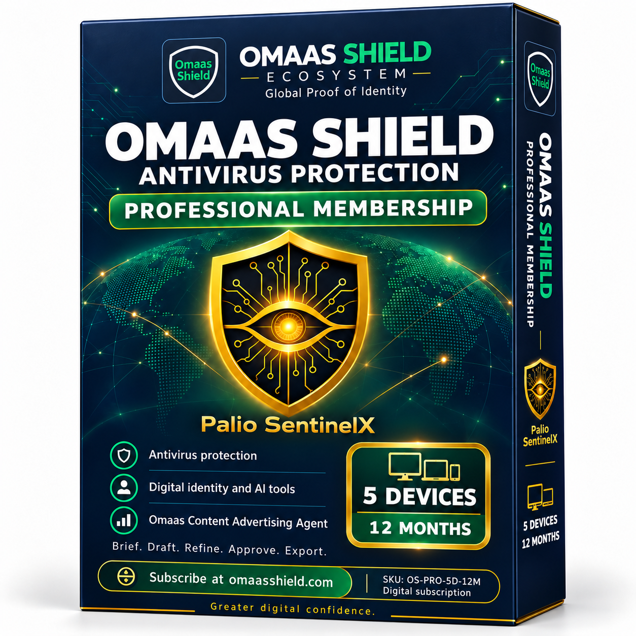 OMAAS SHIELD PROFESSIONAL MEMBERSHIP | Antivirus Protection | 5 Devices | 12 Months
